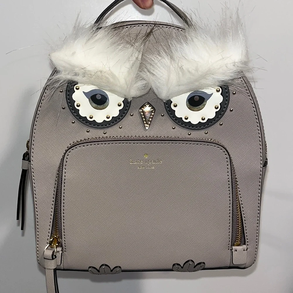 kate spade Star Bright Owl Tomi Leather Backpack - Picture 1 of 16